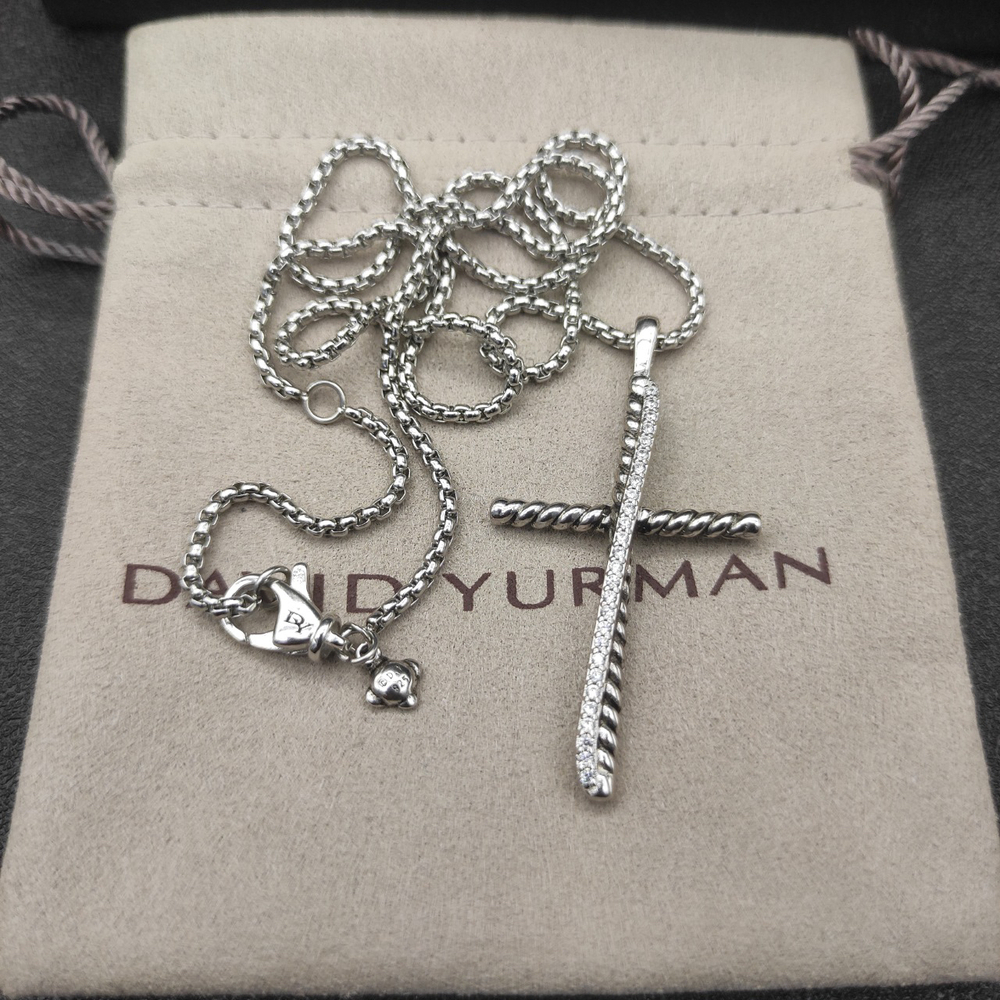 David Yurman Cross Diamond Necklace